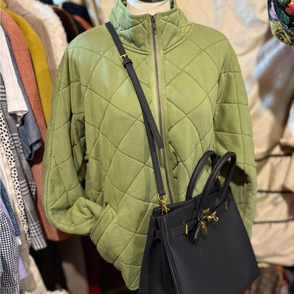 Quilted Sage Green Jacket Garnet Hill NEW